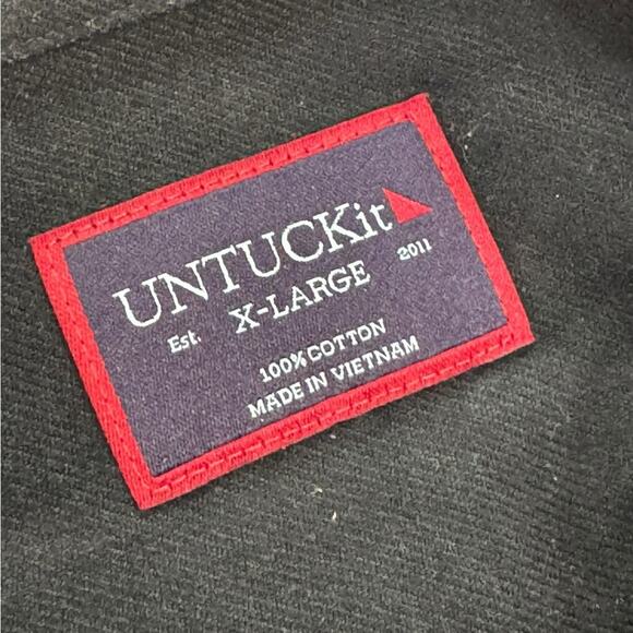 UNTUCKit Men’s Black Flannel Sherwood Shirt Casual button down Size XL - Picture 2 of 9